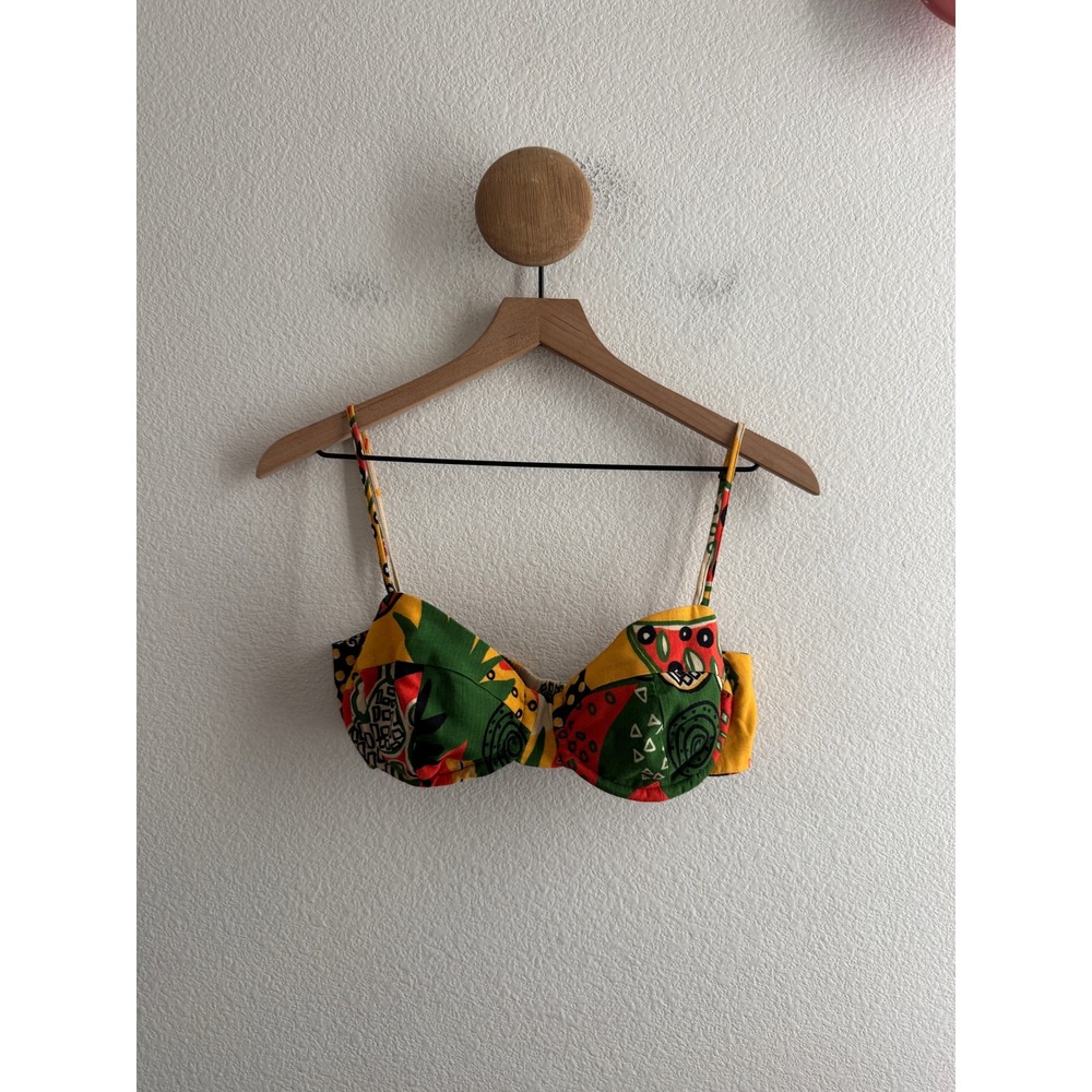 FARM Rio Tropical Abstract Print Underwire Bralette Crop Top Size Medium